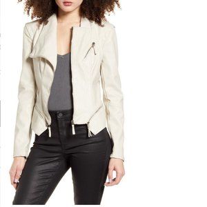 NWT Sz LARGE BLANK NYC Faux Leather Jacket - Vanilla Latte